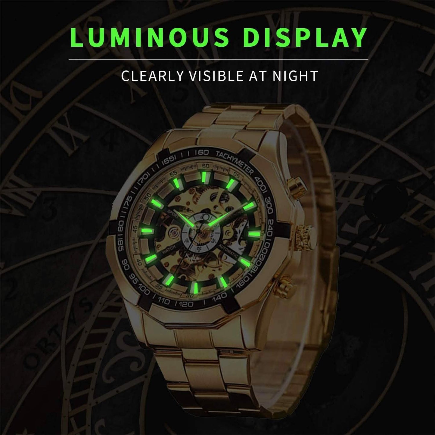 Mens Mechanical Skeleton Automatic Dial Wristwatch DailySale