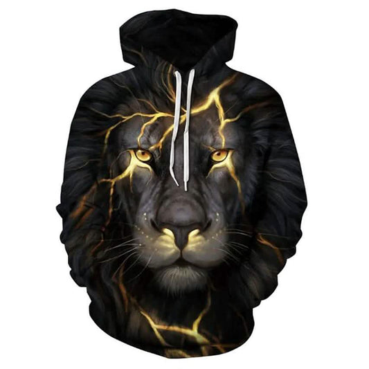Men's Plus Size 3D Lion Animal Print Hoodie Sweatshirt DailySale