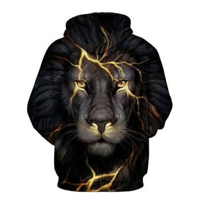 Men's Plus Size 3D Lion Animal Print Hoodie Sweatshirt DailySale