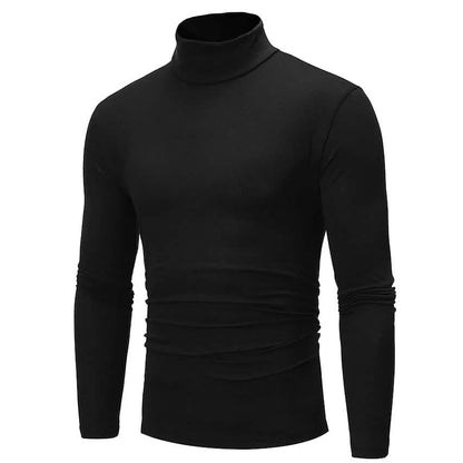 Men's Pure Color T-Shirt Thermal Mock Turtleneck Long Sleeve Tops DailySale