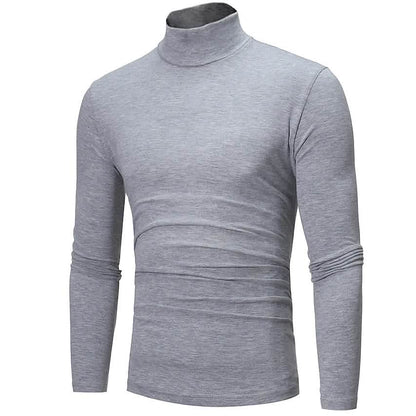 Men's Pure Color T-Shirt Thermal Mock Turtleneck Long Sleeve Tops DailySale
