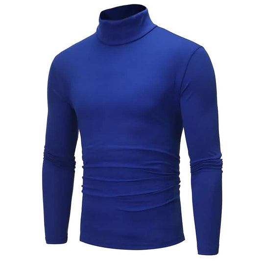 Men's Pure Color T-Shirt Thermal Mock Turtleneck Long Sleeve Tops DailySale