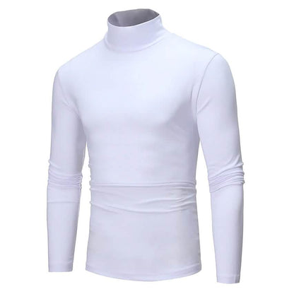Men's Pure Color T-Shirt Thermal Mock Turtleneck Long Sleeve Tops DailySale