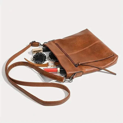 Men's Retro PU Leather Shoulder Bag, Simple Fashion Crossbody Casual Bag with Adjustable Strap DailySale