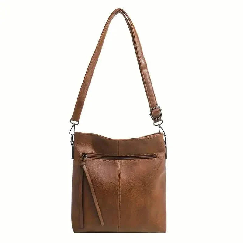 Men's Retro PU Leather Shoulder Bag, Simple Fashion Crossbody Casual Bag with Adjustable Strap DailySale