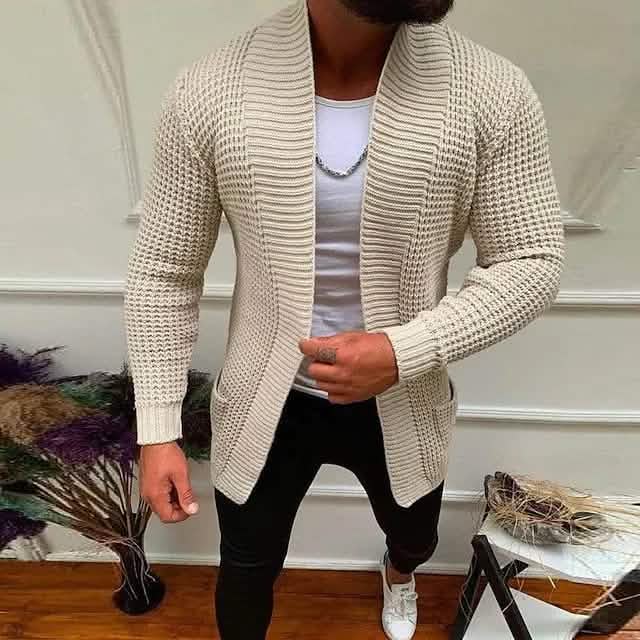 Men's Ribbed Knit Solid Color Sweater Cardigan DailySale
