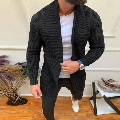 Men's Ribbed Knit Solid Color Sweater Cardigan DailySale