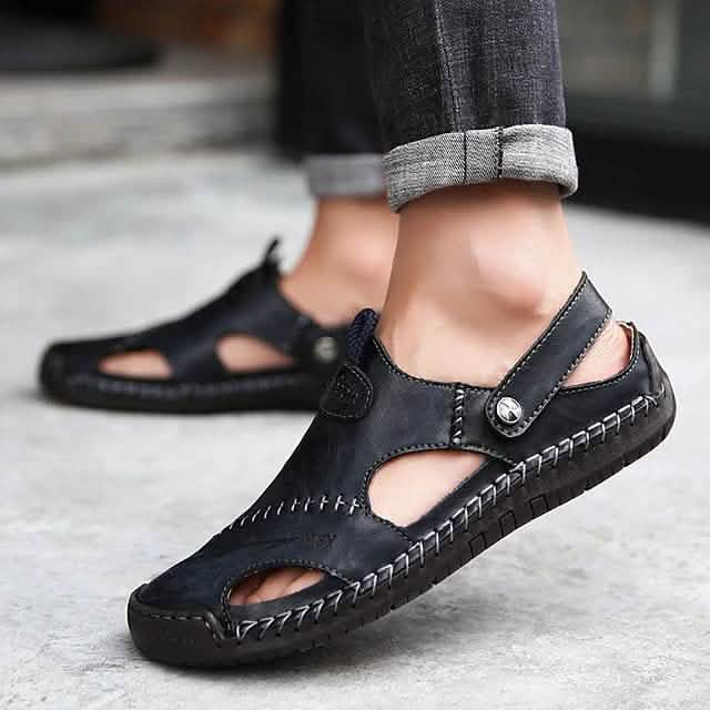 Men's Sandals Cowhide Breathable Casual Beach Walking Shoes DailySale