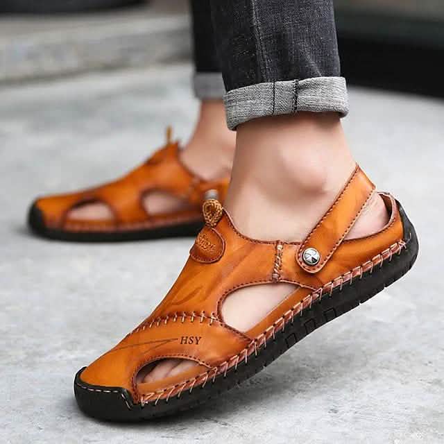 Men's Sandals Cowhide Breathable Casual Beach Walking Shoes DailySale