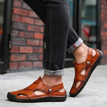 Men's Sandals Cowhide Breathable Casual Beach Walking Shoes DailySale