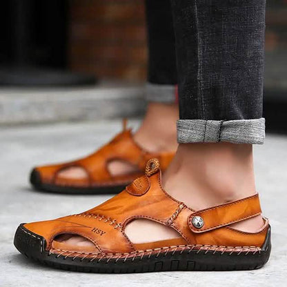 Men's Sandals Cowhide Breathable Casual Beach Walking Shoes DailySale