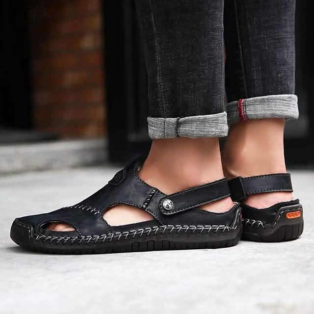 Men's Sandals Cowhide Breathable Casual Beach Walking Shoes DailySale