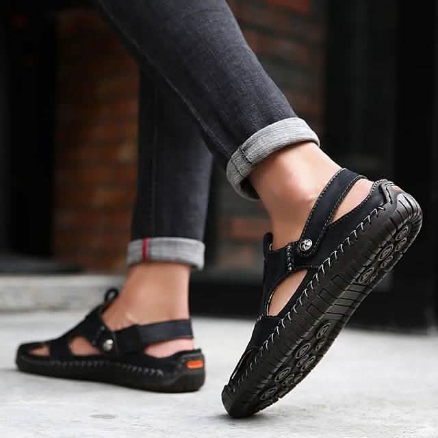 Men's Sandals Cowhide Breathable Casual Beach Walking Shoes DailySale
