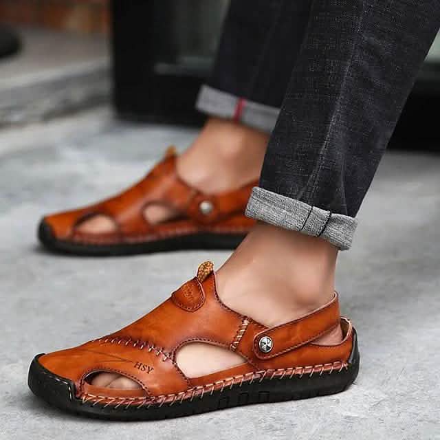 Men's Sandals Cowhide Breathable Casual Beach Walking Shoes DailySale