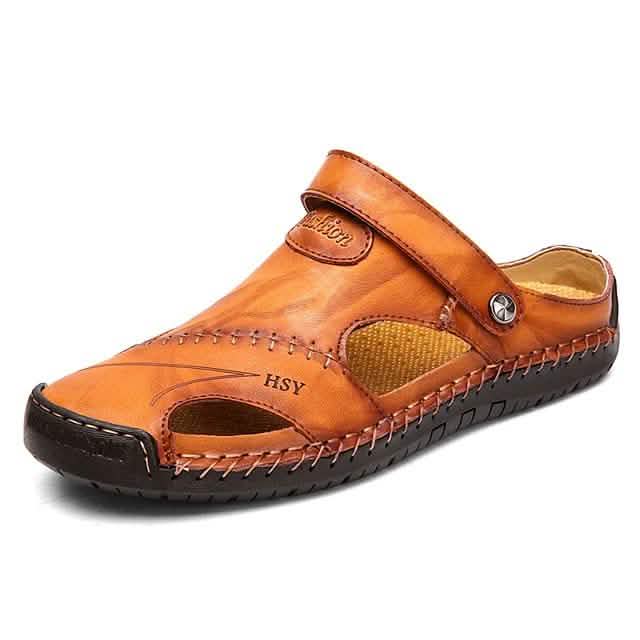 Men's Sandals Cowhide Breathable Casual Beach Walking Shoes DailySale