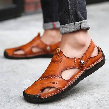 Men's Sandals Cowhide Breathable Casual Beach Walking Shoes DailySale