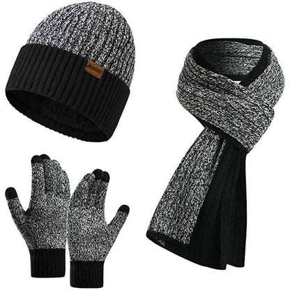 Men's Scarf and Beanie Hat Themal Gloves Set DailySale