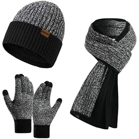 Men's Scarf and Beanie Hat Themal Gloves Set DailySale
