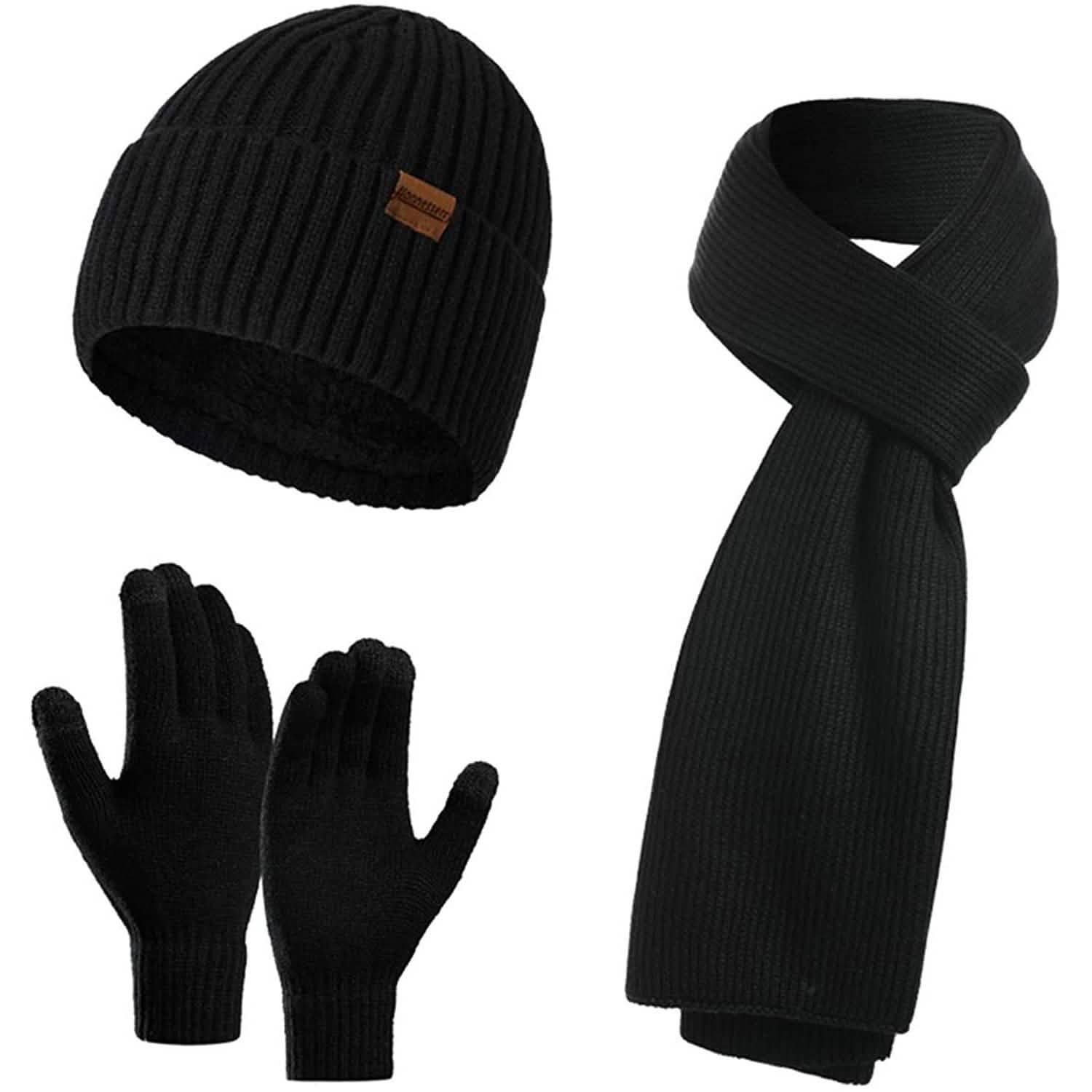 Men's Scaves and Beanie Hat Themal Gloves Set DailySale