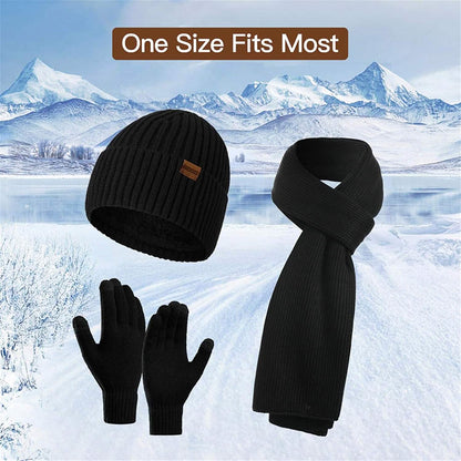 Men's Scaves and Beanie Hat Themal Gloves Set DailySale
