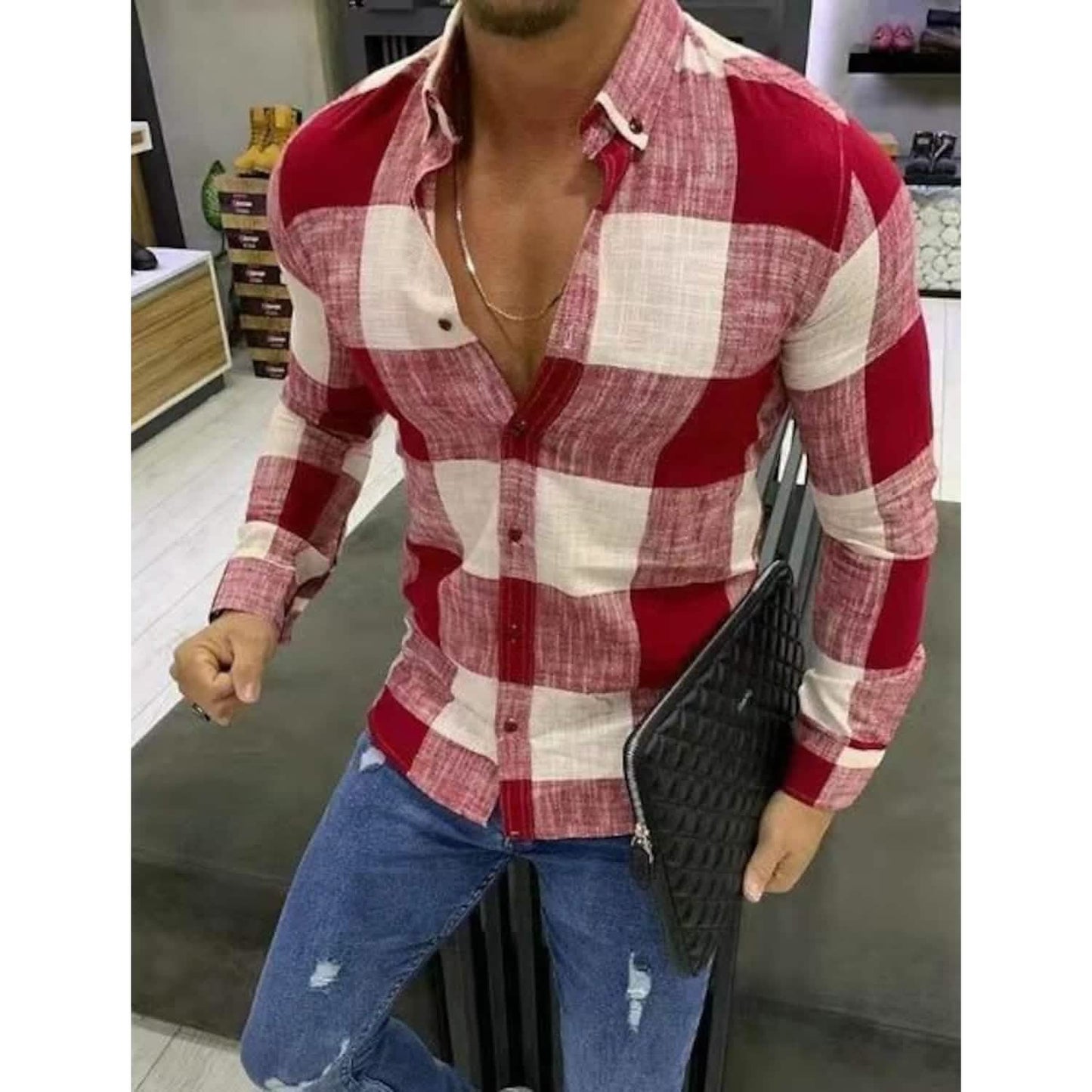 Men's Shirt Bishop Sleeve Collar Shirt DailySale