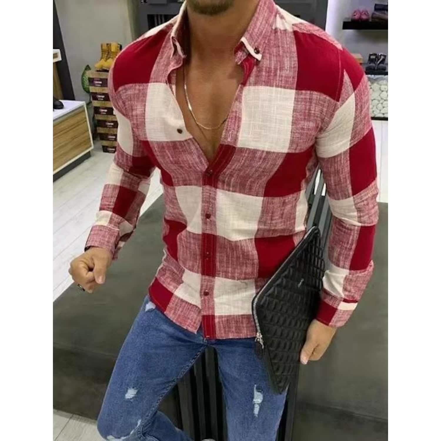 Men's Shirt Bishop Sleeve Collar Shirt DailySale