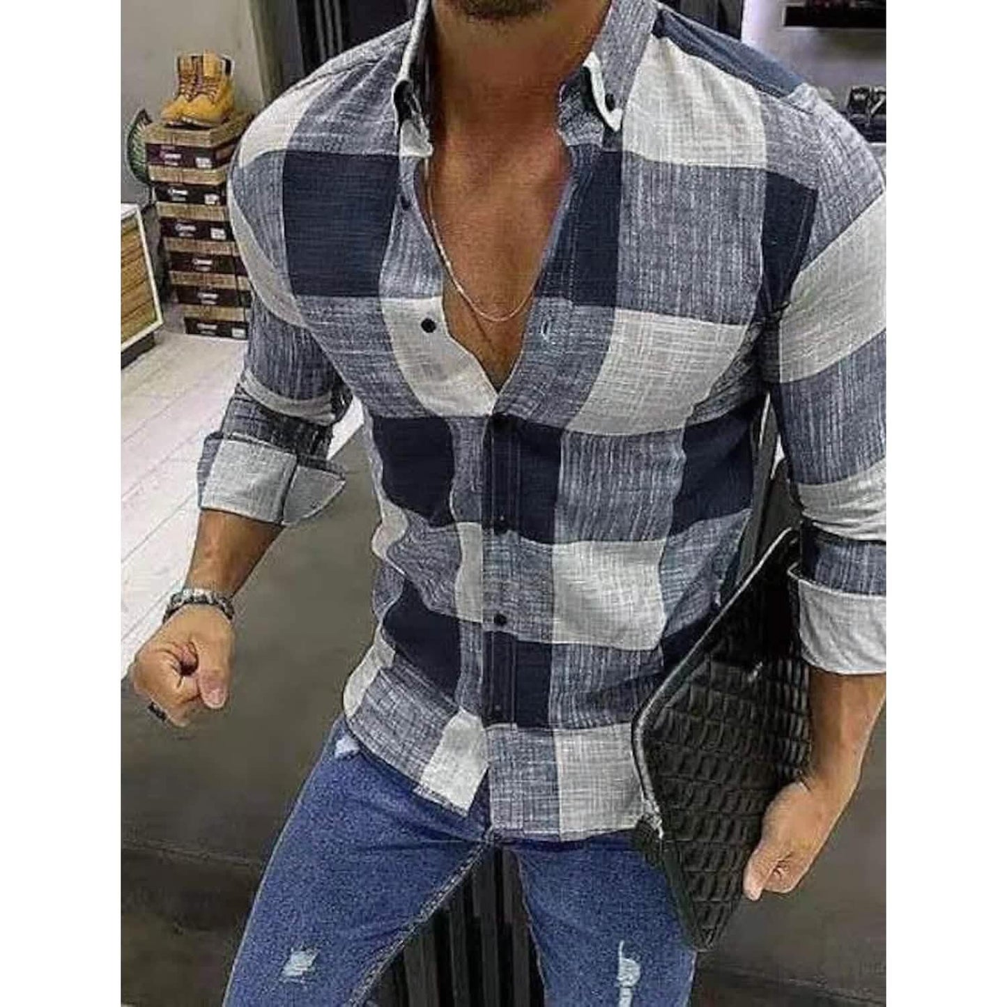 Men's Shirt Bishop Sleeve Collar Shirt DailySale