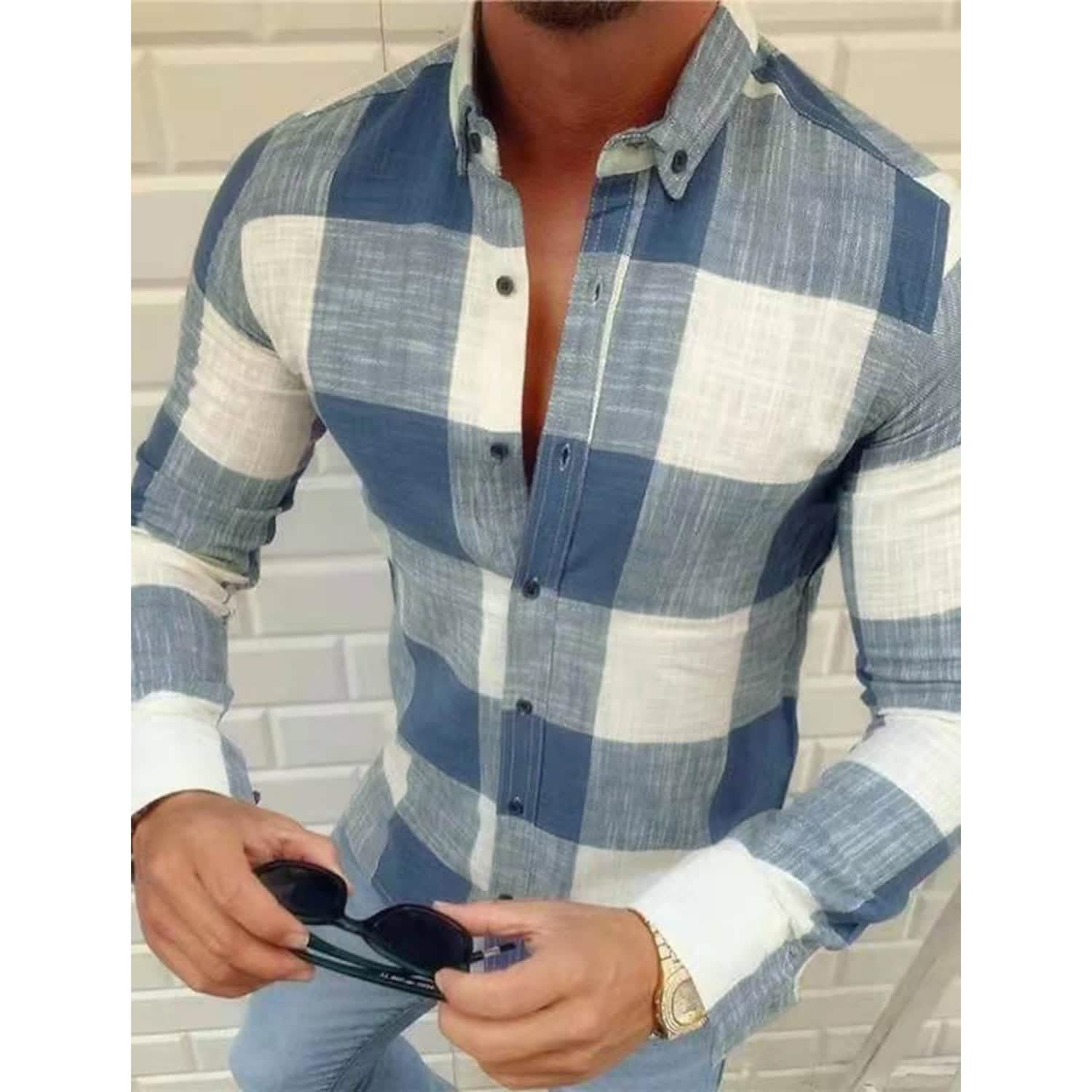 Men's Shirt Bishop Sleeve Collar Shirt DailySale