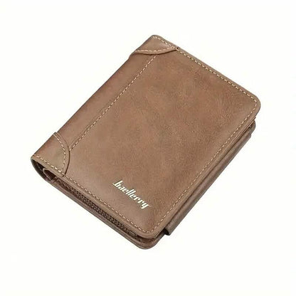 Men's Short Multi-Card Slots Tri-Fold Zipper Coin Pocket Wallet DailySale