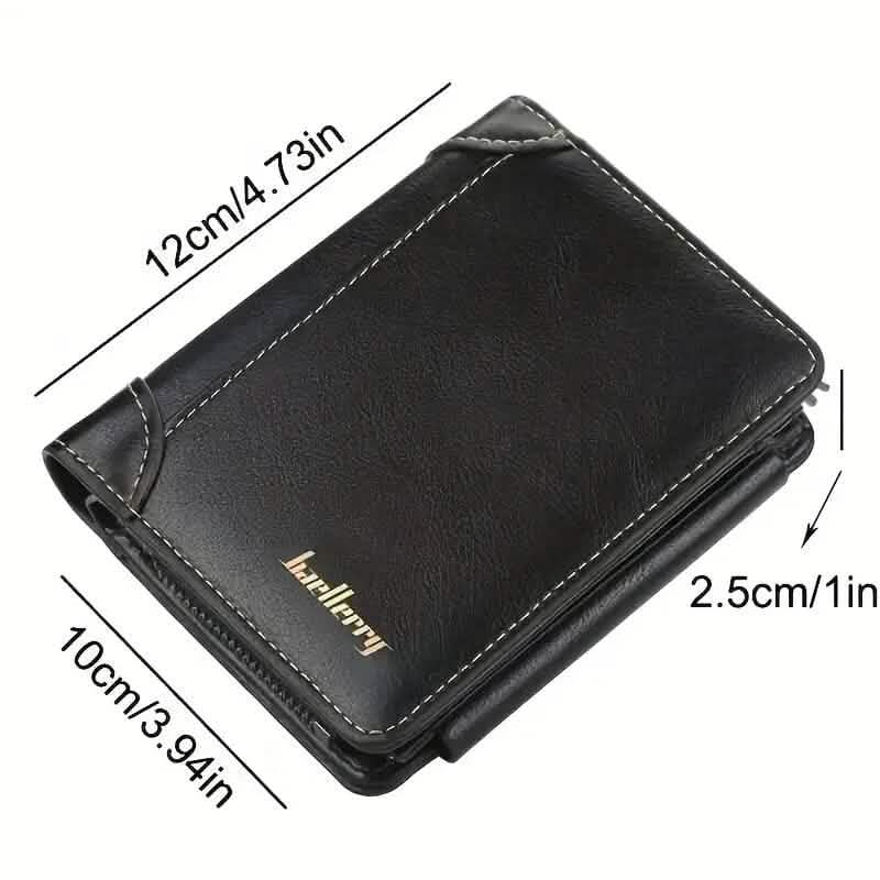 Men's Short Multi-Card Slots Tri-Fold Zipper Coin Pocket Wallet DailySale