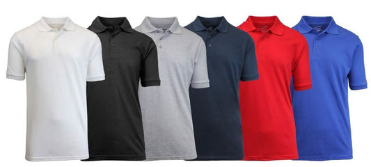 Men's Short-Sleeve Pique Polo Shirts - Assorted Colors and Sizes DailySale