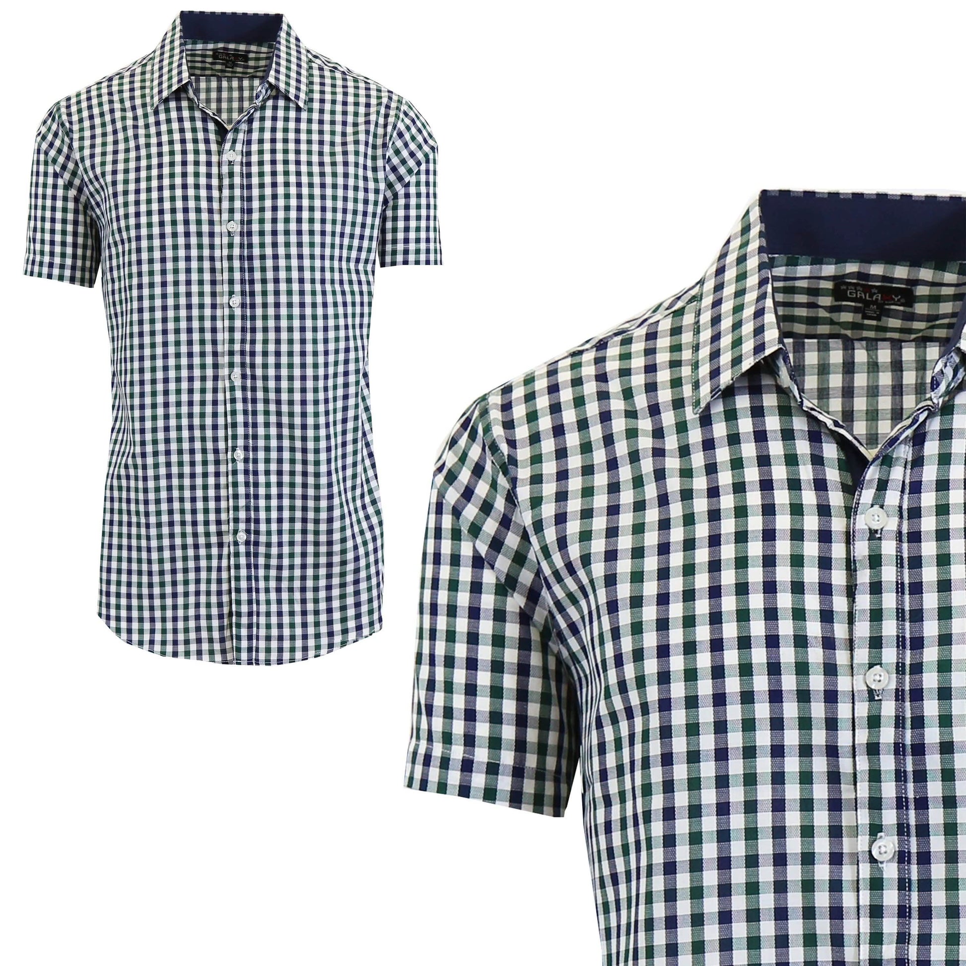 Men's Short Sleeve Slim-Fit Casual Dress Shirts DailySale