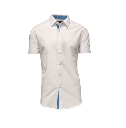 Men's Short-Sleeve Slim-Fit Shirt with Contrast Trim - Assorted Sizes DailySale