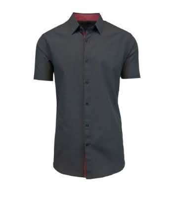 Men's Short-Sleeve Slim-Fit Shirt with Contrast Trim - Assorted Sizes DailySale