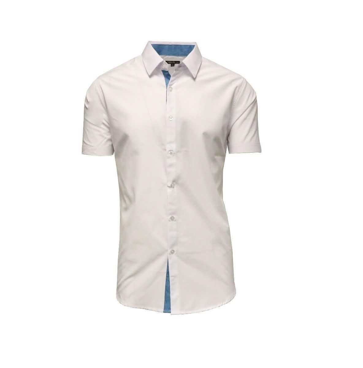Men's Short-Sleeve Slim-Fit Shirt with Contrast Trim - Assorted Sizes DailySale