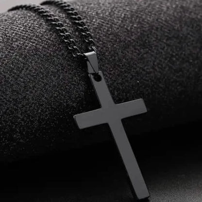Men's Simple Black Cross Pendant Necklace DailySale
