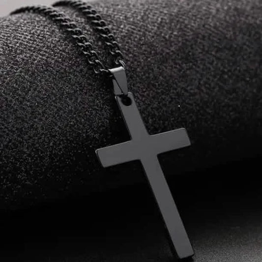 Men's Simple Black Cross Pendant Necklace DailySale
