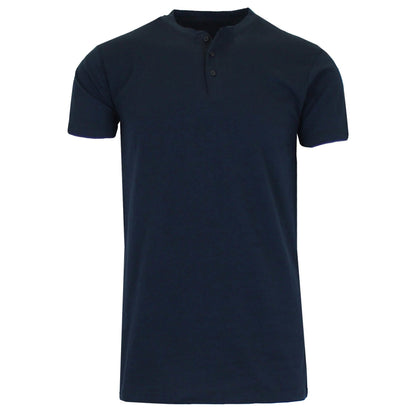 Men's Slim Fitting Short Sleeve Henley Slub Tee DailySale