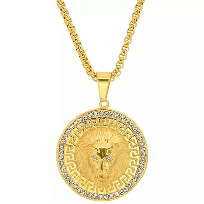 Men's Stainless Steel and 1.2 CTTW CZ Lion Head Pendant DailySale