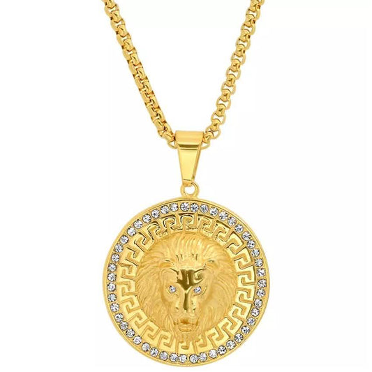 Men's Stainless Steel and 1.2 CTTW CZ Lion Head Pendant DailySale