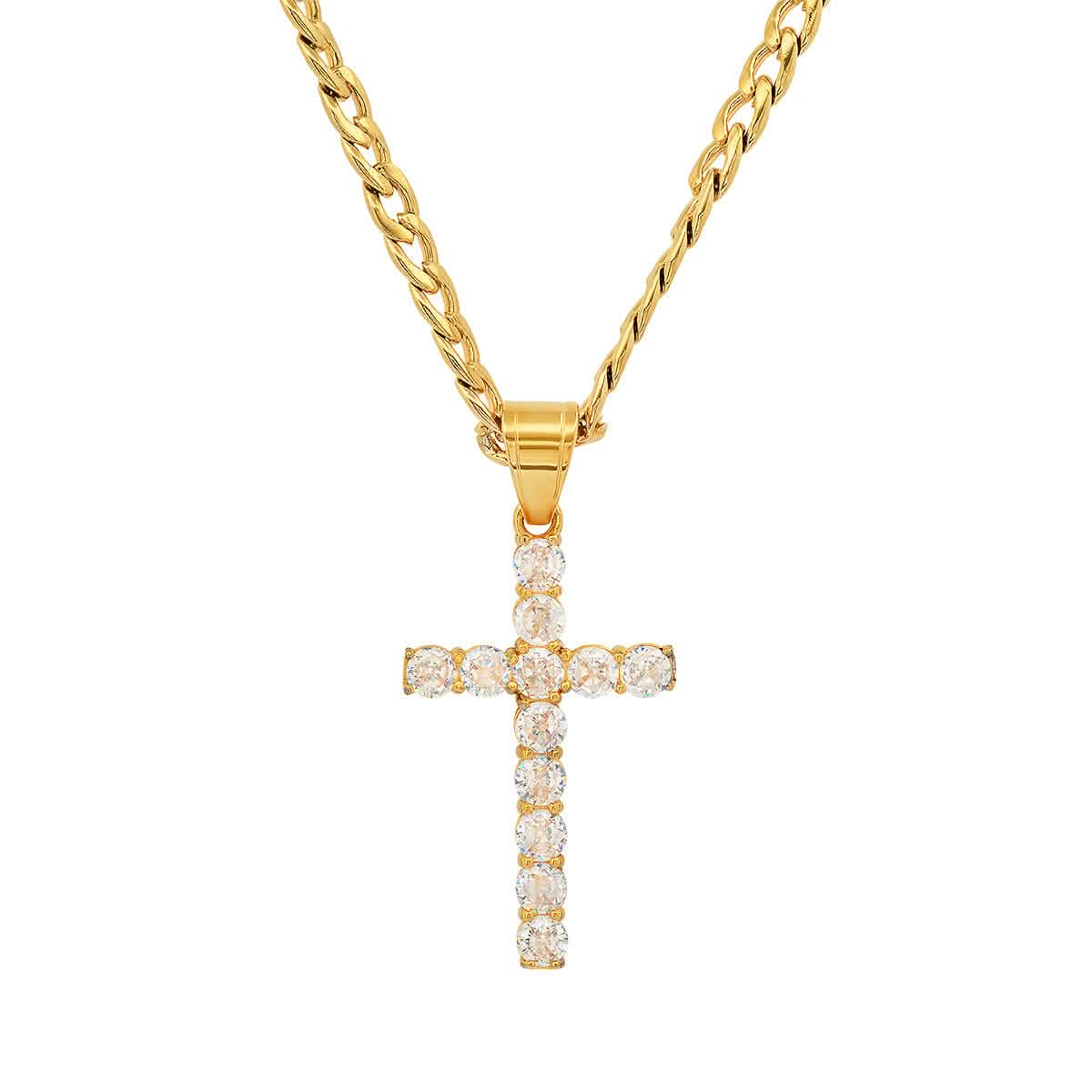 Men's Stainless Steel And Simulated Diamonds Cross Pendant DailySale