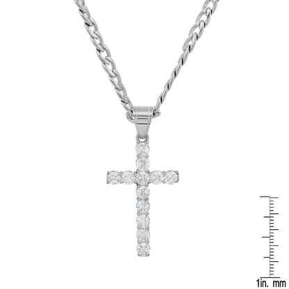 Men's Stainless Steel And Simulated Diamonds Cross Pendant DailySale