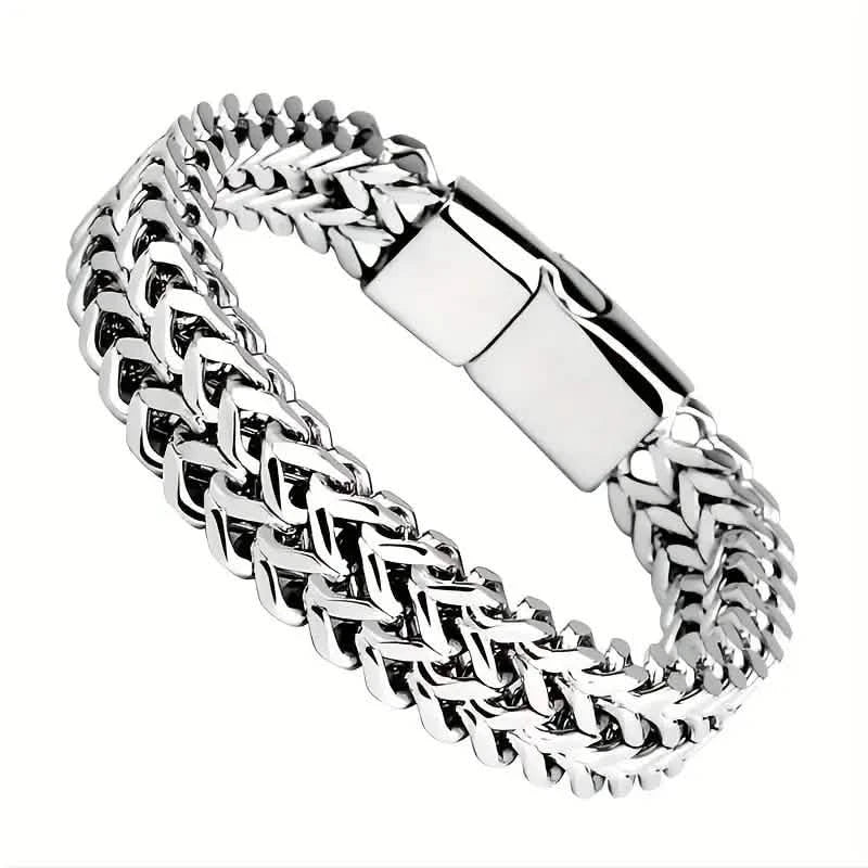 Men's Stainless Steel Braided Bracelet with Magnetic Clasp DailySale