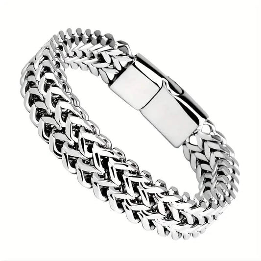 Men's Stainless Steel Braided Bracelet with Magnetic Clasp DailySale