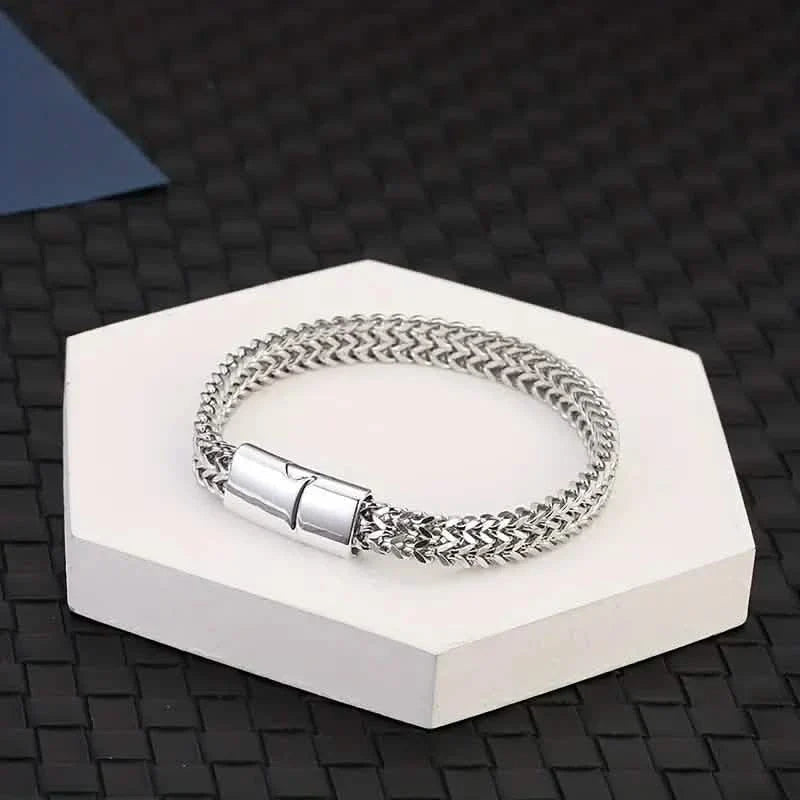 Men's Stainless Steel Braided Bracelet with Magnetic Clasp DailySale
