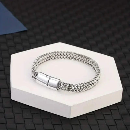 Men's Stainless Steel Braided Bracelet with Magnetic Clasp DailySale