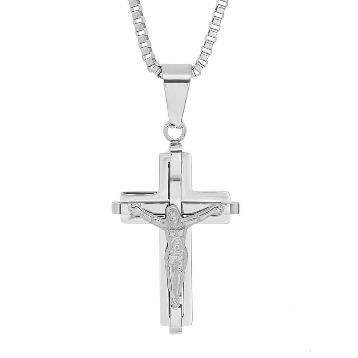 Men's Stainless Steel Crucifix Pendant DailySale