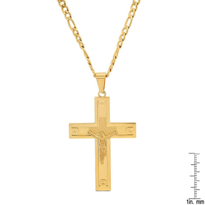 Men's Stainless Steel Crucifix Pendant with Studs DailySale
