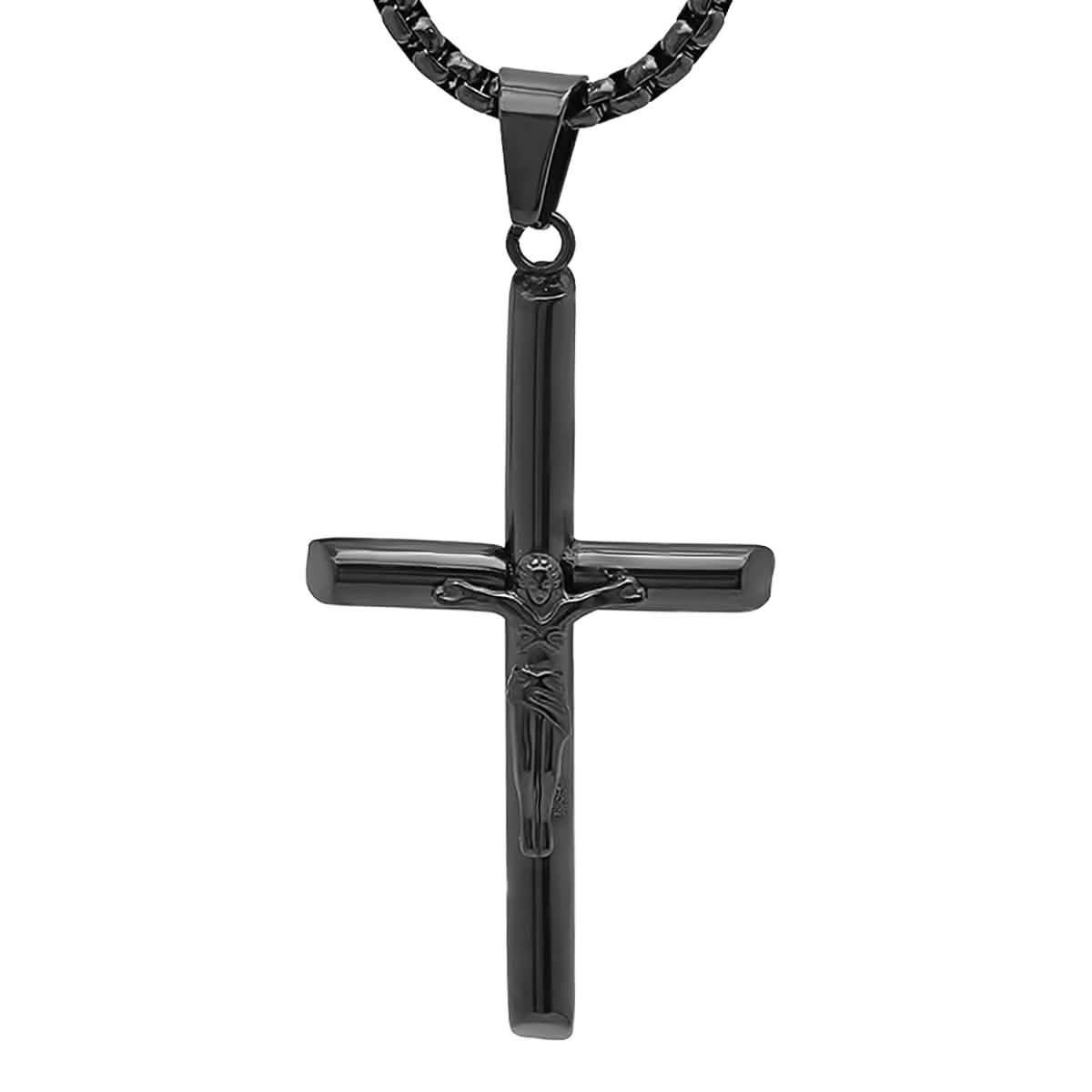 Men's Stainless Steel Crucifix Tube Pendant DailySale