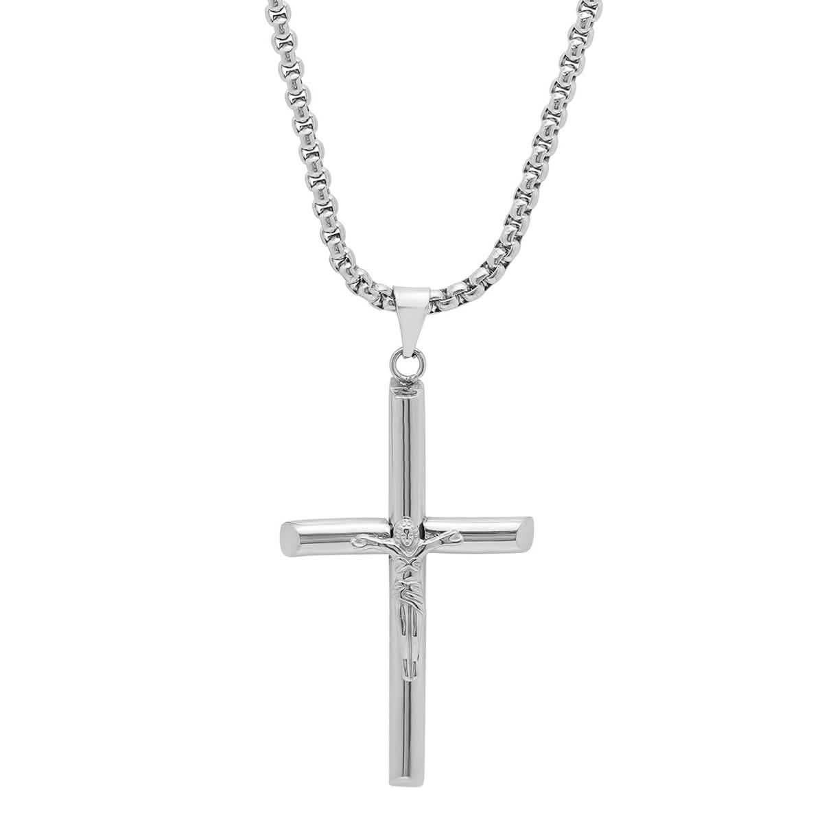 Men's Stainless Steel Crucifix Tube Pendant DailySale
